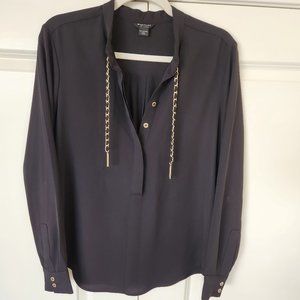 MARCIANO - Black Blouse with Gold Chain Size S